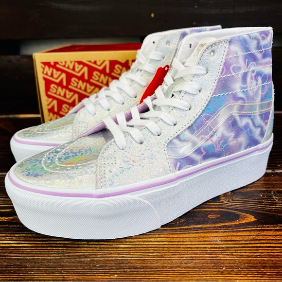 NIB Vans Sk8-Hi Tapered Butterfly Dreams Platform Sparkle Sneakers - Picture 5 of 13